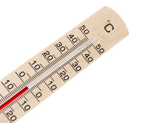 Thermometer aus Holz 0 Grad Celsius   Hintergrund transparent PNG cut out