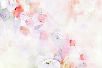 Obraz na płótnie Canvas Beautiful abstract rose flower illustration