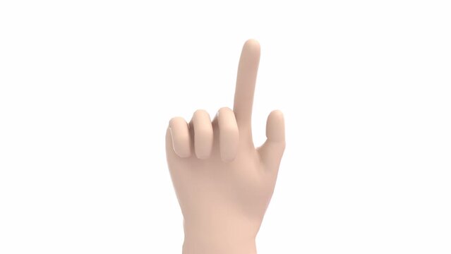 3d Finger tapping click on the screen on a transparent background 4k