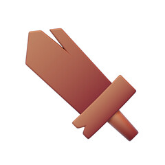 3d Render of Wooden Sword