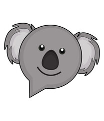 Cute Baby Koala Character In Speech Bubble