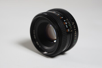 mechanical high-aperture lens on a white background