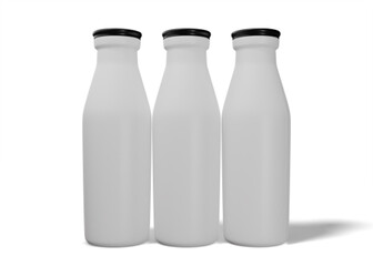 Milk and water bottle packaging mockup	