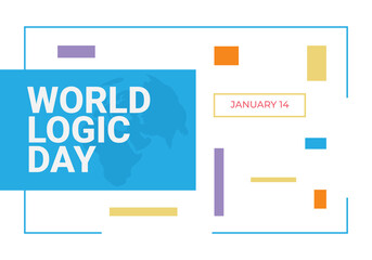 World logic day banner poster isolated on white background celebrated on January 14.