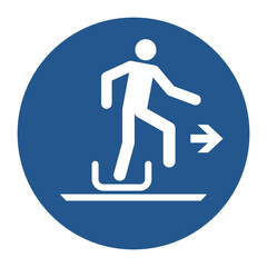 ISO 7010 M051 — exit sled-toboggan to the right
