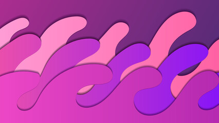 Modern Glow Abstract Wave Papercut Violet Background. Geometric Dynamic Gradient Purple Wave Shapes Design. Can Be Used As Banner, Motion, Frame Or Website Template