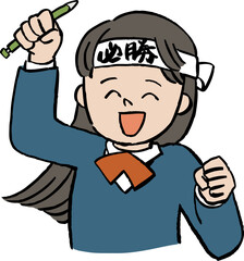 合格に向けて頑張る女子高生