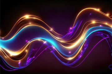 colorful glowing light trails waves ideal for luxury product banner templates, generative ai