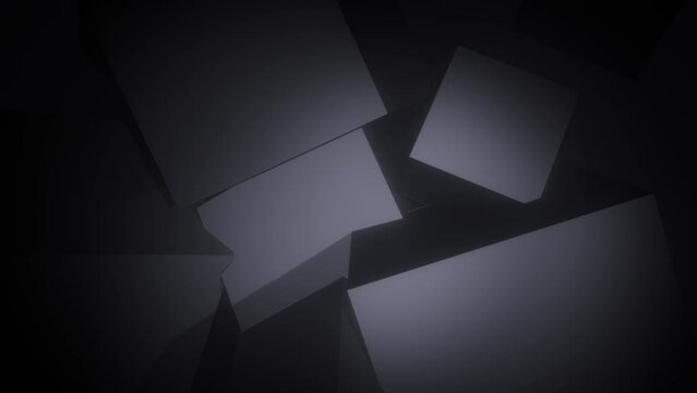 Black futuristic cubes rotate on a minimalistic background. Design and technology concept. 3d Rendering 4K Full HD seamless loop background