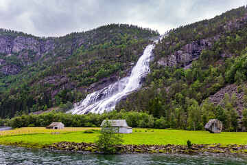 Huge powerful waterfall