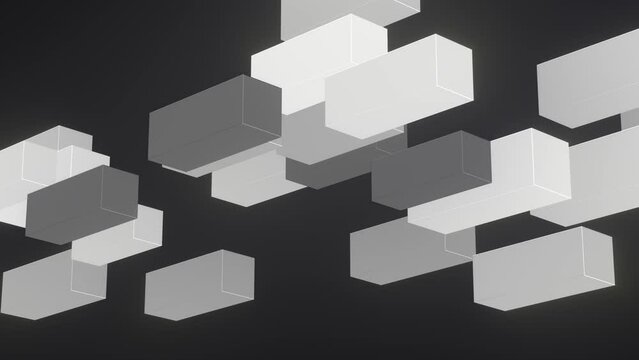 3D Rendering Black and White Big Data Transfer Concept- 3D illustration - 4K Full HD Seamless Loop Background