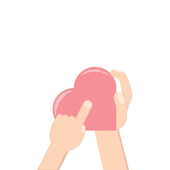 Left Handed Pointing Heart Love Symbol Humanity and Charity