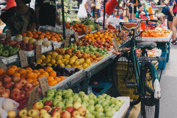 Fruits at Market with bike
