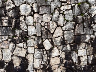 Texture of a stone wall.  Old stone castle wall texture background.  Stone wall as a background or texture.  Part of a stone wall, for background or texture