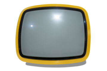 a retro TV on a neutral background