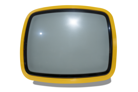a retro TV on a neutral background