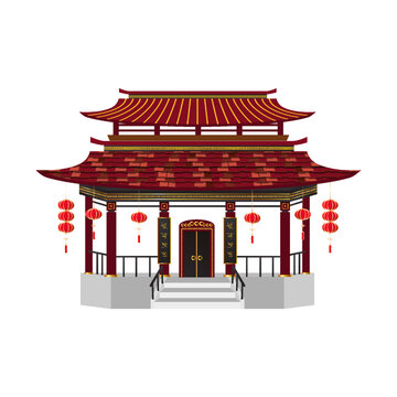 Chinese temple or monastery vector art