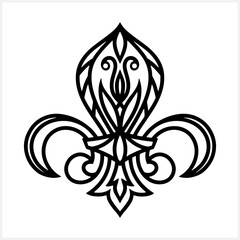 Vintage fleur de lis clipart isolated. Damask pattern. Engraving Vector stock illustration. EPS 10 © Iryna