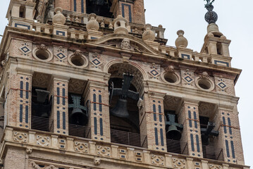 Facade details on the Seville Cathedral of Saint Mary of the See in Seville, Andalusia, Spain