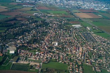 Aerial view of France during the flight Monastir to Lyon - Tunisia