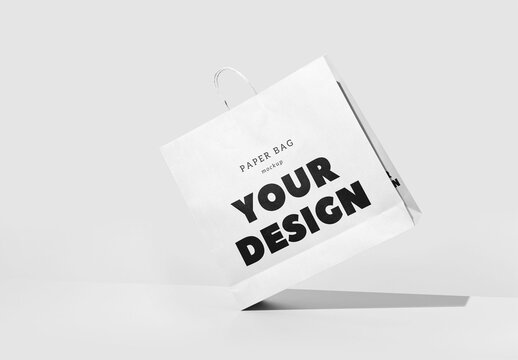 Paper Shopping Bag Mockup With Custom Colors in Equilibrium