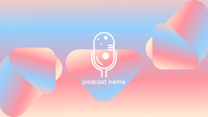 Obraz premium PODCAST ABSTRACT COLORFUL GRADIENT DESIGN BACKGROUND VECTOR. GOOD FOR COVER DESIGN, BANNER, WEB,SOCIAL MEDIA