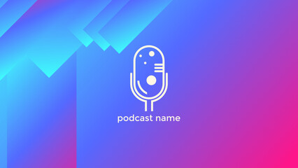 PODCAST ABSTRACT COLORFUL GRADIENT DESIGN BACKGROUND VECTOR. GOOD FOR COVER DESIGN, BANNER, WEB,SOCIAL MEDIA