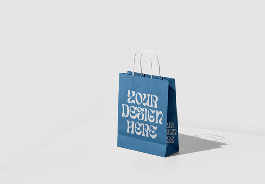 Shopping Bag Mockup With Custom Colors and Neutral Background