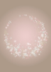 Vector Shiny Stars Confetti on Pink Background with Silver and White  Light Spots. Magic Shiny Pastel Print. Baby Print. Gentle Stardust Pattern.  Sparkle Festive  Cover Design...