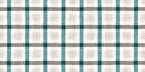  Teal rustic coastal beach house border check fabric tile. Seamless sailor flannel edging trim textile. Gingham blur rustic banner ribbon endless tape.