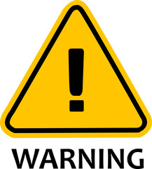 Warning and Caution. Exclamation mark icon isolated on yellow triangle.