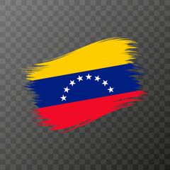 Venezuela national flag. Grunge brush stroke. Vector illustration on transparent background.