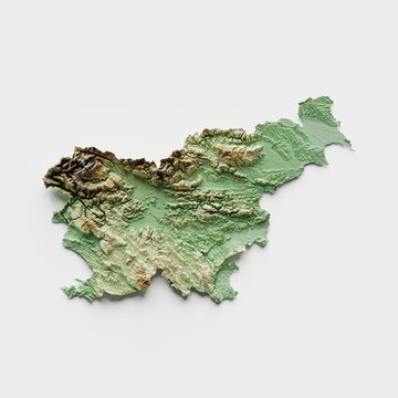Slovenia Topographic Relief Map  - 3D Render