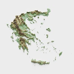 Greece Topographic Relief Map  - 3D Render