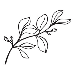 Art's natural branches leave elements. Vector illustration