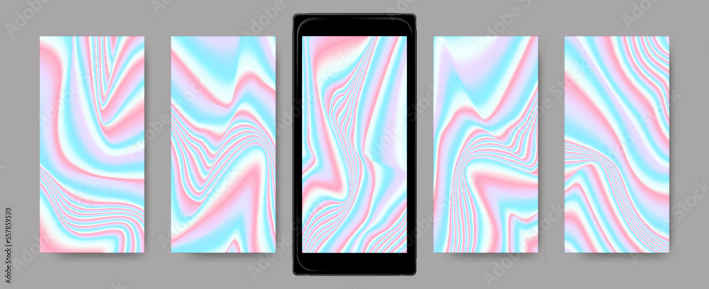 Wall mural color hologram background. abstract vibrant templates for mobile. neon liquid textures. holography s