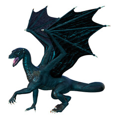 3D Rendering Fairy Tale Dragon on White