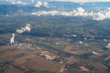 Aerial view of France during the flight Monastir to Lyon - Tunisia