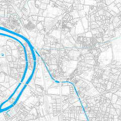 Saint-Denis, France high resolution vector map