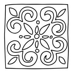 A Vector black hand-drawn abstract shapes isolated on a white background