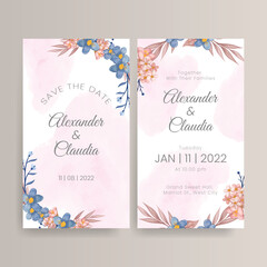 Elegant watercolor flower wedding instagram story template