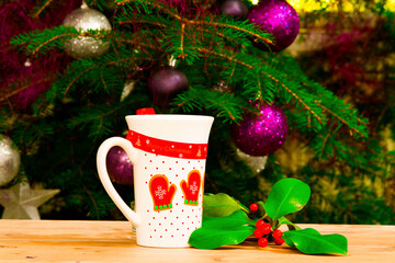 Christmas decorations or christmas tree prepare for celebrate day, good use for background, christmas background and empty area for text.