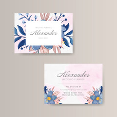 Watercolor floral wedding stationery template