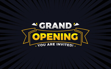 Grand opening sale poster, sale banner design template with 3d editable text effect