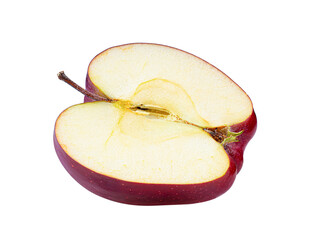 half red apple isolated on transparent png