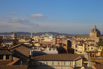 Fototapeta na wymiar Rome, Italy - January 1, 2023: Panoramic view of the capital from the Capitoline museums