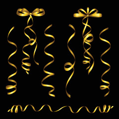 Set of golden ribbon