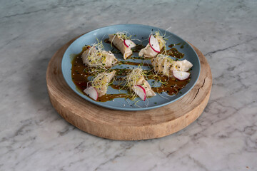 Gyozas de pollo y verduras