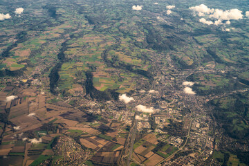 Aerial view of France during the flight Monastir to Lyon - Tunisia