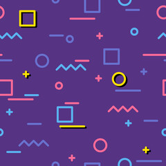 Memphis seamless vector texture. Digital graphics background.